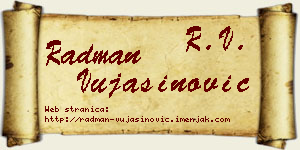 Radman Vujasinović vizit kartica